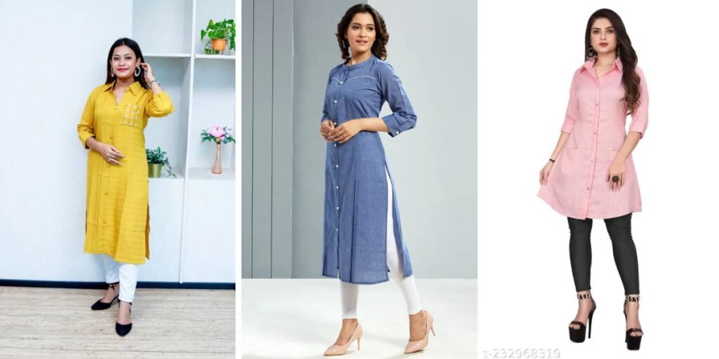 Shirt Style Kurti: Fusion of Western and Indian Wear