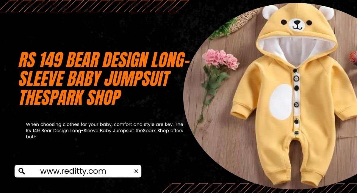 Rs 149 Bear Design Long-Sleeve Baby Jumpsuit theSpark Shop