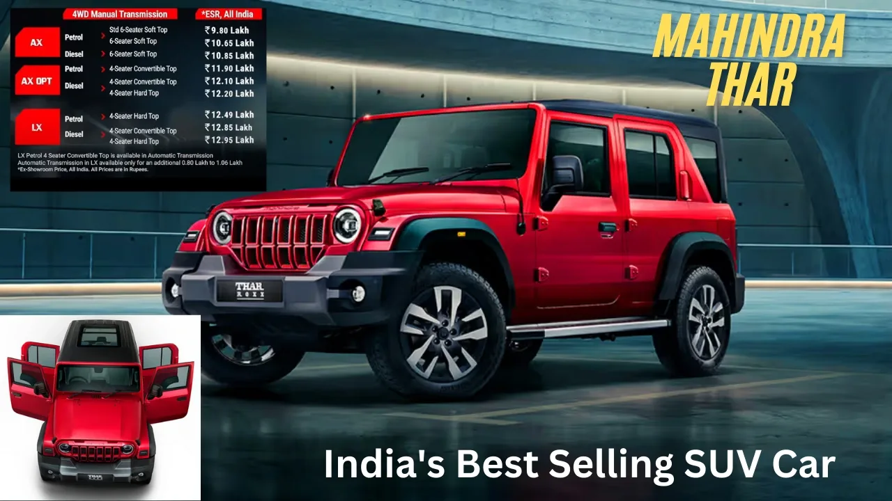 Mahindra Thar Price: Details and Price List